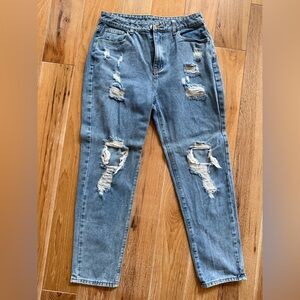 SHEIN Distressed Blue Jeans